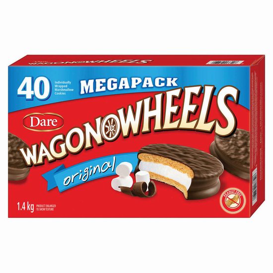  历史新低！Wagon Wheels 棉花糖饼干（40个, 1.4公斤）5.4折 12.87加元！