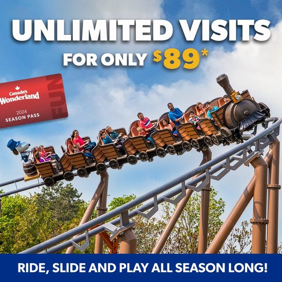 Canada's Wonderland 奇幻乐园 本周五开园，水上乐园5月25日起开放！单日票$34.99起、年票$89起！