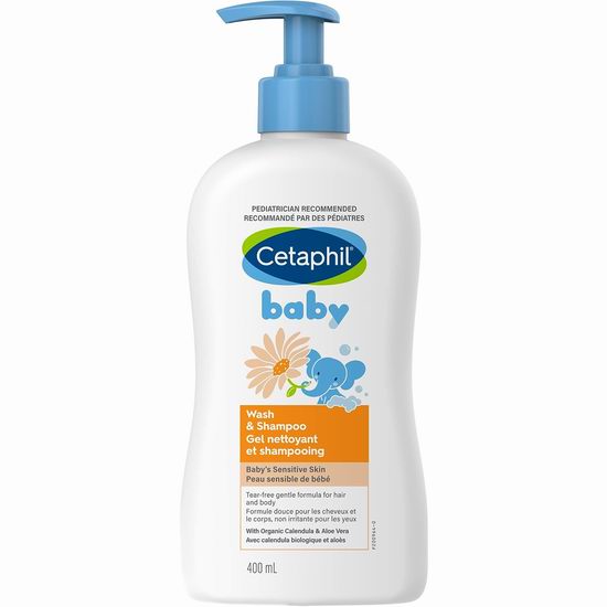 Cetaphil 丝塔芙 2合1 无泪配方 金盏花宝宝洗发沐浴露（400ml）6.2折 9.97加元！