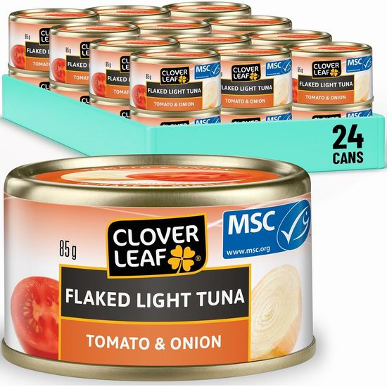  Clover Leaf 番茄洋葱味 金枪鱼罐头（85克 x 24罐）5.4折 25.99加元！单罐仅1.08加元！