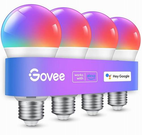  史低价！Govee 智能蓝牙WiFi变色灯泡4件套 音乐同步  29.99加元（原价 49.99加元）