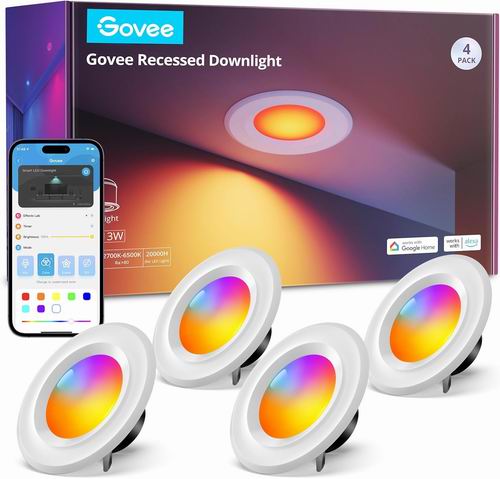  Govee 智能嵌入式变色灯4件套 109.99加元（原价 179.99加元）