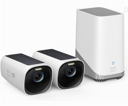 史低价！eufy Security eufyCam S330 双太阳能4K监控摄像头2件+基站套装 399.99加元（原价 699.99加元）