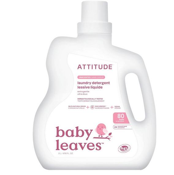  ATTITUDE 低过敏性 婴儿服装洗衣粉80缸 无香味 13.53加元（原价 18.99加元）