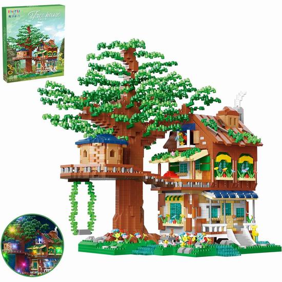  历史新低！Hsonline Ideas 树屋积木套装（4076pcs）4.5折 40.49加元包邮！内置LED灯光！