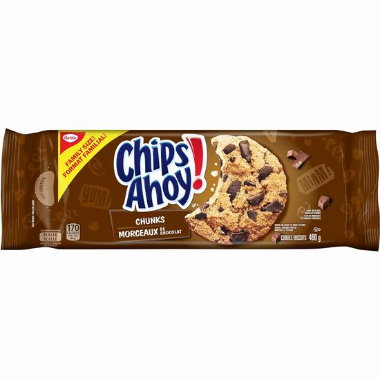  Chips Ahoy! 巧克力曲奇饼干家庭装（460克）4.9折 3.08加元！