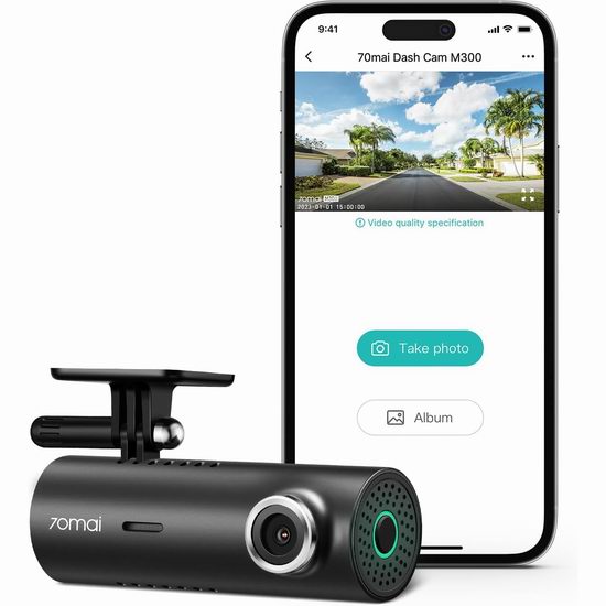 历史新低！小米 70mai 70迈 M300 1296P WiFi智能行车记录仪4折 39.99加元包邮！