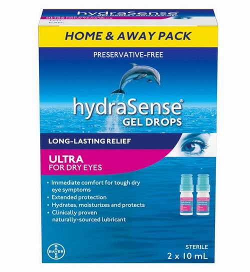 hydraSense ULTRA  天然透明质酸钠眼药水2x10毫升 15.94加元（原价 28.99加元）