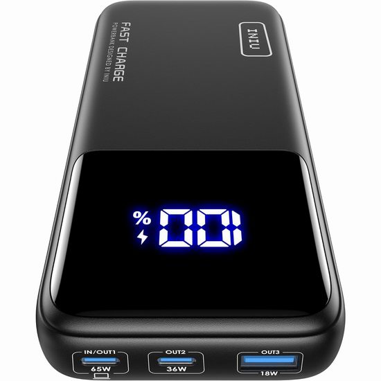  历史新低！INIU 65W 20000mAh 便携式笔记本移动电源/充电宝5折 29.99加元包邮！