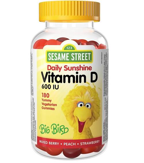  Webber Naturals 芝麻街每日阳光维生素 D3 软糖180颗 14.21加元（原价 17.99加元）