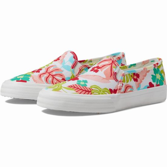  Keds Double Decker 时尚百搭 女式一脚蹬 印花帆布鞋4.4折 35.08加元包邮！