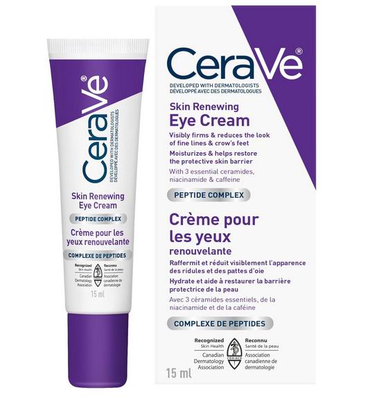  CeraVe 塑颜新生系列 咖啡因 + 肽和透明质酸眼霜15毫升 21.7加元（原价 27.58加元）
