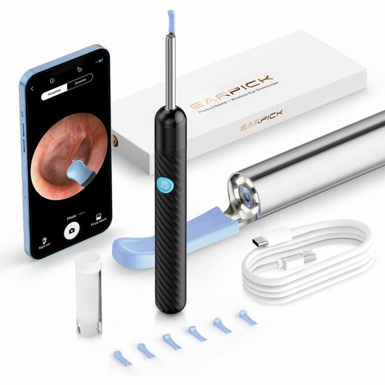  白菜价！历史新低！Temodu WiFi无线 可视耳勺/掏耳神器套装2.7折 9.99加元！