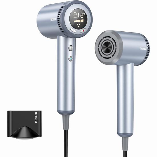  历史新低！TECHMERI 11万转 5亿负离子 专业级高速吹风机5折 49.99加元包邮！