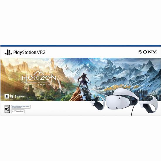  PlayStation VR2 虚拟现实头显+《地平线山之呼唤》游戏套装 549.96加元（原价 819.89加元）