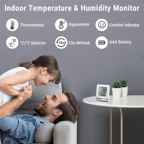  ThermoPro TP49W 大屏幕室内温度湿度计 12.39加元（原价 15.99加元）