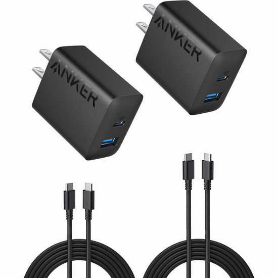  历史最低价！Anker 20W USB C 3倍快充 双口智能USB充电器2件套 19.99加元！2色可选！
