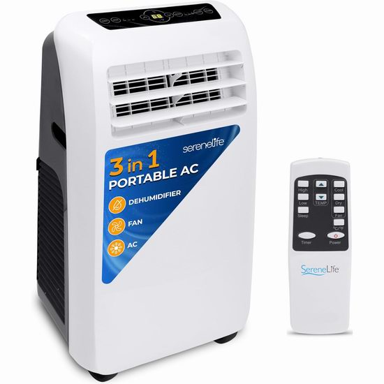  历史新低！Serene Life Unit-900W 10,000 BTU 三合一 便携式空调7.8折 350.71加元包邮！