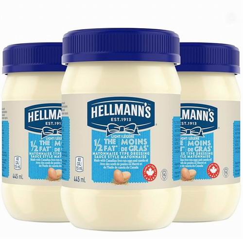  Hellmanns 低脂蛋黄酱 美奶滋3瓶 10.13加元（原价 17.49加元）！每瓶3.38加元