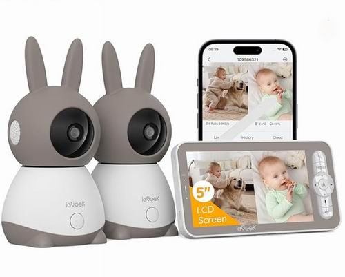  ieGeek 360° 视图分屏婴儿监视器 + 2个摄像头 189.99加元（原价 229.99加元 ）