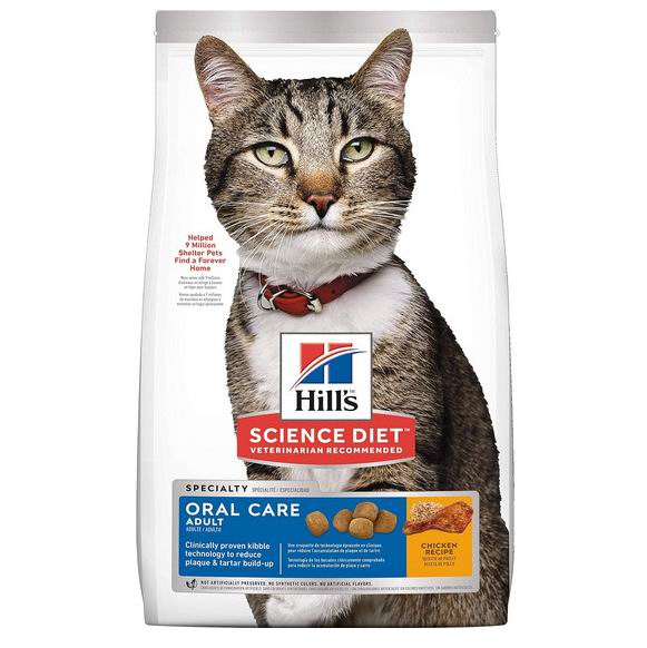  Hill's Science Diet  有益牙齿健康 鸡肉配方干猫粮15.5磅  62.24加元（原价 111.99加元）