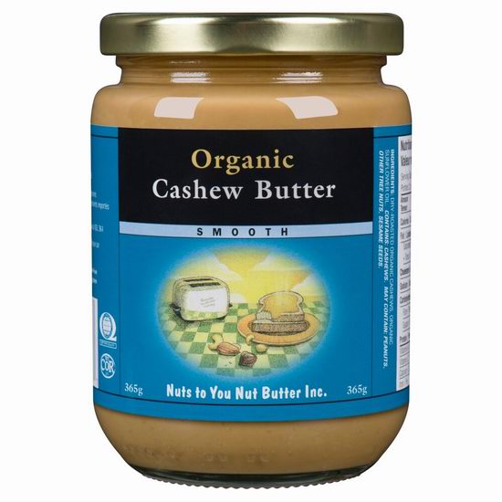  白菜价！Nuts to You Nut Butter 有机腰果酱（365克）3.6折 5.32加元！