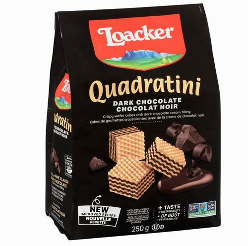  Loacker Quadratini 黑巧克力威化饼干250克  3.13加元（原价 5.49加元）