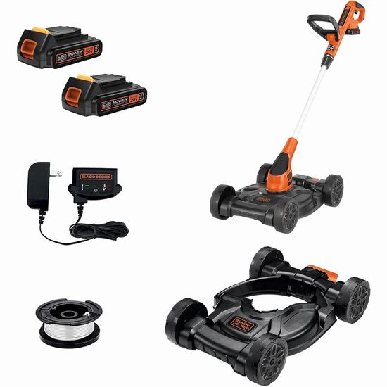  BLACK + DECKER MTC220 12英寸 三合一 双锂电池 无绳割草机/修边机6折 169加元包邮！