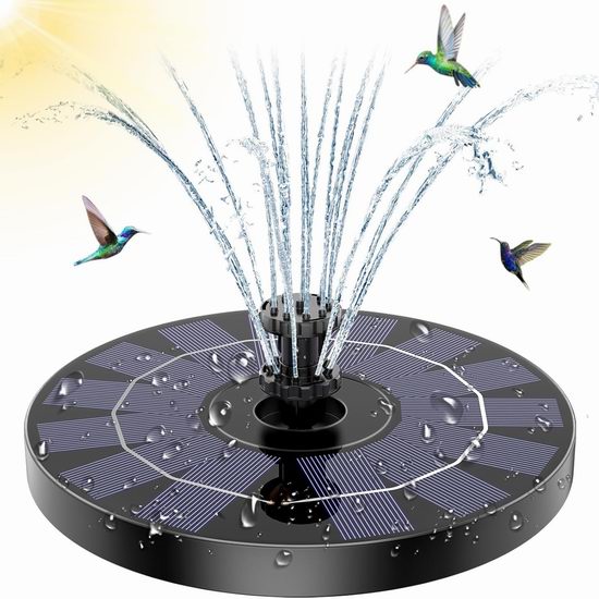  历史新低！AMZtime 8喷嘴 太阳能喷泉5折 12.01加元！