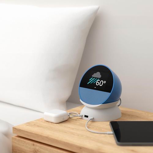  Prime Day史低价！ Echo Spot海洋蓝智能音箱 +支架  带USB-C和 USB-A充电端口 107.98加元（原价 142.98加元）