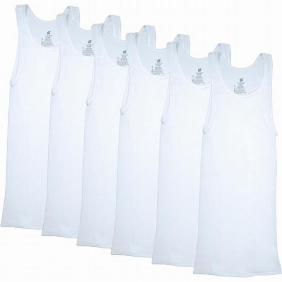  Hanes 恒适 男士罗纹纯棉背心6件套5.2折 17.82加元！单件仅2.97加元！2色可选！