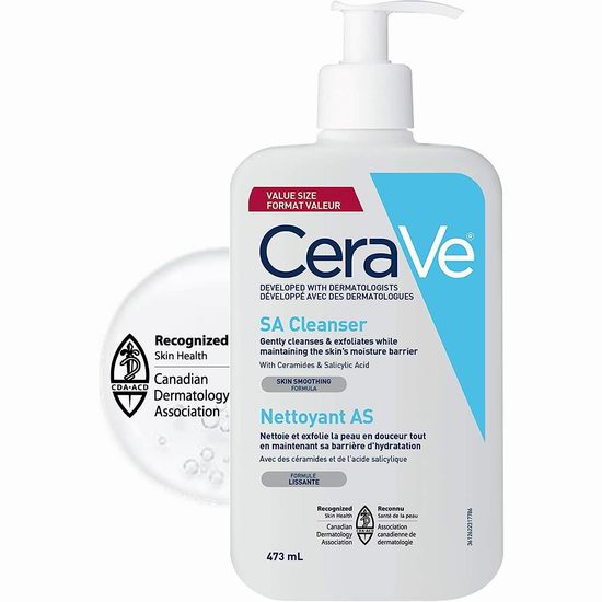  CeraVe 水杨酸焕肤洁面乳（473毫升） 15.85加元（Shoppers同款价 24.99加元）
