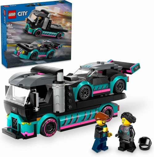  史低价！LEGO 乐高 60406 赛车与汽车运输车 26.58加元（原价 39.99加元）