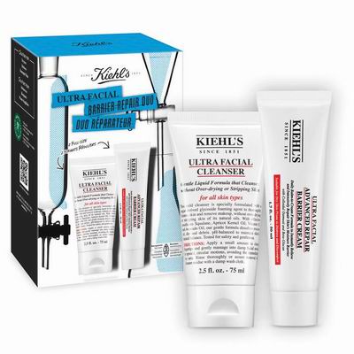 Kiehl's 科颜氏精选超值装及补充装8.5折（变相5折）：高保湿洁面+修复面霜 50.15加元（价值 79加元）、保湿控油洗护套装5.1折 55.25加元（价值 109加元）、小红瓶精华+紫玻A面霜5.8折 85加元（价值 147加元）