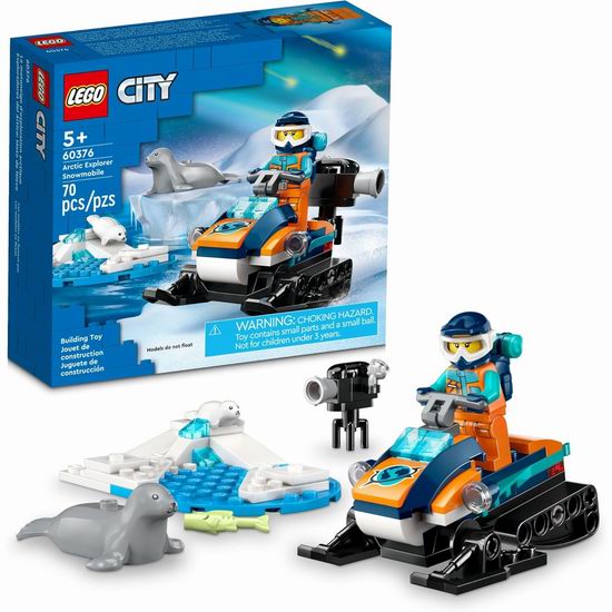 历史新低！LEGO 乐高 60376 城市组 极地摩托（70pcs）5折 7加元！