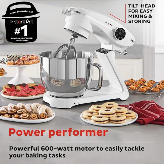  历史新低！Instant Stand Mixer Pro 600W 7.4夸脱 数字控制 电动搅拌机/厨师机5.4折 215.63加元包邮！