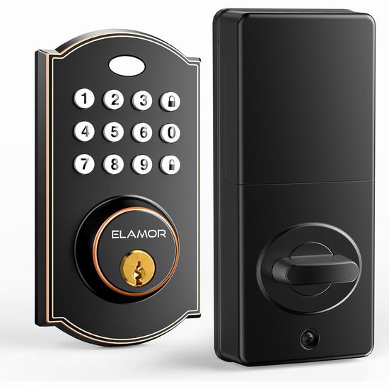  ELAMOR M19 智能密码门锁 34.99加元（原价 69.99加元）