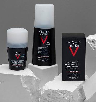  Vichy 薇姿男士护肤用品7折：薇姿止汗滚珠50毫升 17.46加元（原价 24.95加元）、保湿霜75毫升 24.46加元（原价 34.95加元）