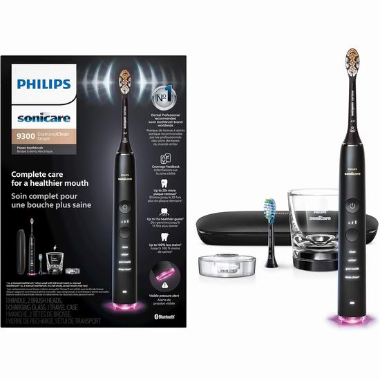  Philips 飞利浦 HX9903/15 DiamondClean 9300钻石亮白系列 智能电动牙刷8折 199.95加元包邮！去除20倍牙菌斑！5色可选！