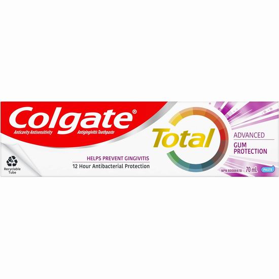  历史新低！Colgate 高露洁 Total 牙龈护理美白 全效牙膏（70ml）4.1折 1.9加元！