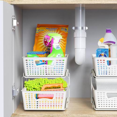  SimpleHouseware  2层拉出式浴室冰箱水槽下收纳盒 29.87加元（原价 39.99加元）！4色可选