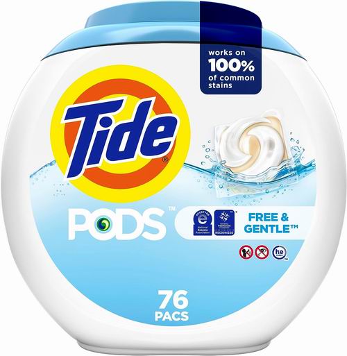  Tide PODS Free & Gentle 液体洗衣粉76粒 18.02加元（原价 24.97加元）