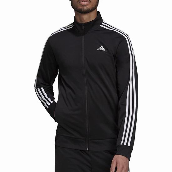  adidas Essentials Warm-up 男式三条杠运动服4折 32加元！