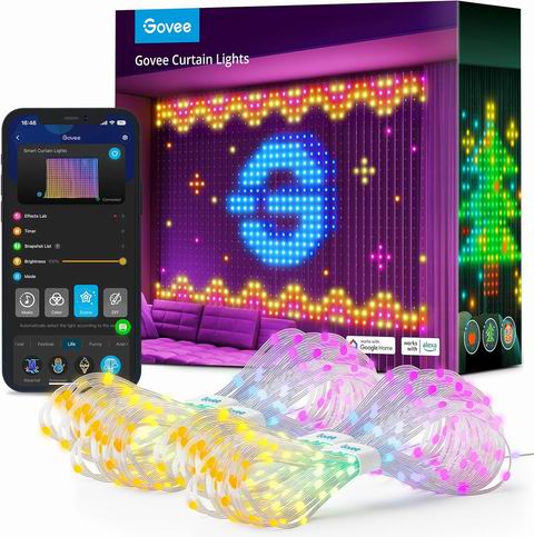 史低价！Govee 智能动态 DIY 窗帘灯 209.99加元（原价 349.99加元）
