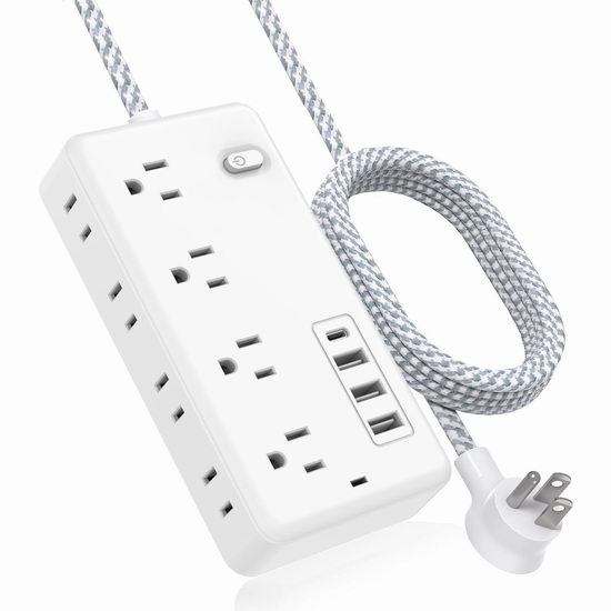  Nanxson 8 插座 + 4 USB充电 电涌保护 插线板 13.99加元！