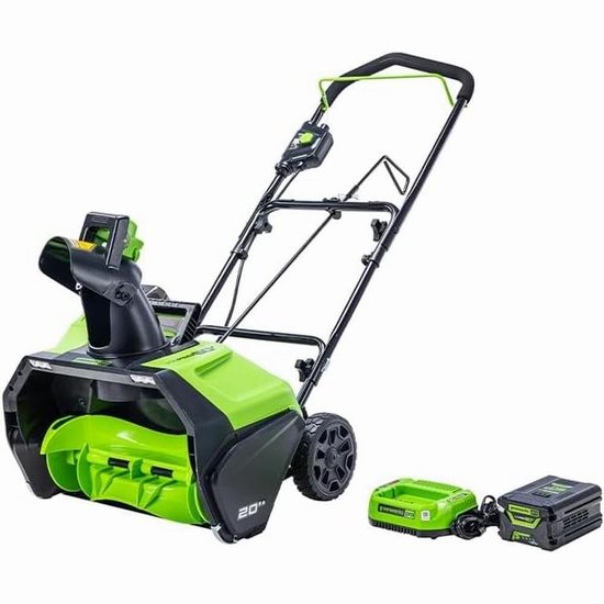  历史最低价！Greenworks 20英寸 60伏 充电式无绳铲雪机6.4折 384.99加元包邮！