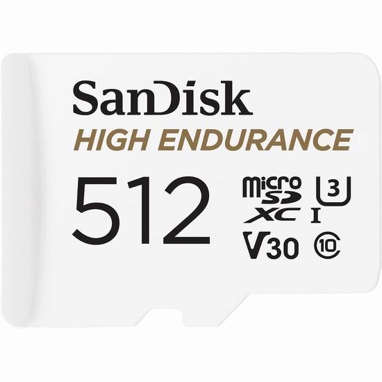  历史新低！SanDisk 闪迪 512GB 高耐用 microSDXC 存储卡5.1折 51.99加元包邮！
