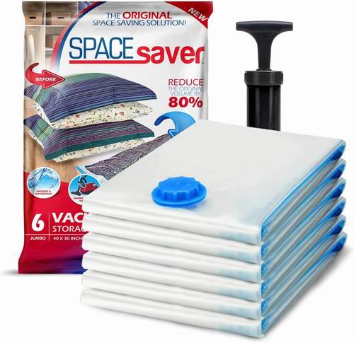  史低价！Spacesaver 特大号真空储物袋6件套  增加储物空间80%  25.99加元（原价 42.99加元）