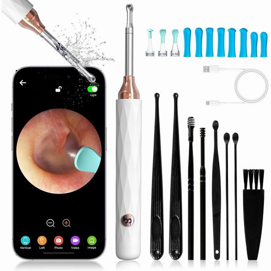  超级白菜！历史新低！femometer WiFi无线 1080P可视耳勺/掏耳神器套装1.5折 7.49加元！送传统掏耳勺8件套！