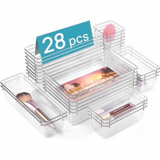  历史新低！Vtopmart 多用途亚克力透明收纳盒28件套4.3折 16.99加元！